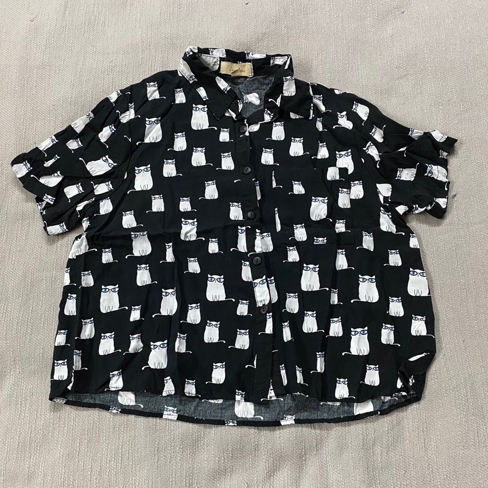 Cropped Button Down Tee - image 1